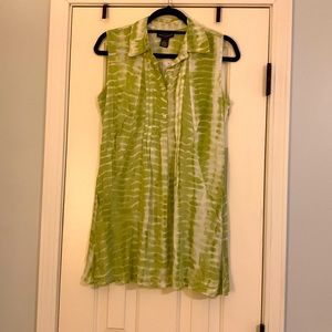 NWT Chelsea & Theodore | Green Tie Dye Tunic | Size Petite Small